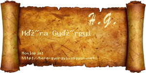 Héra Györgyi névjegykártya